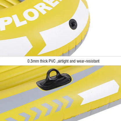 Dual-Chamber Inflatable Kayak Set  2-Person Sport Raft with Welded Oar Locks, Grab Handles, Bow Rope & Ergonomic Design