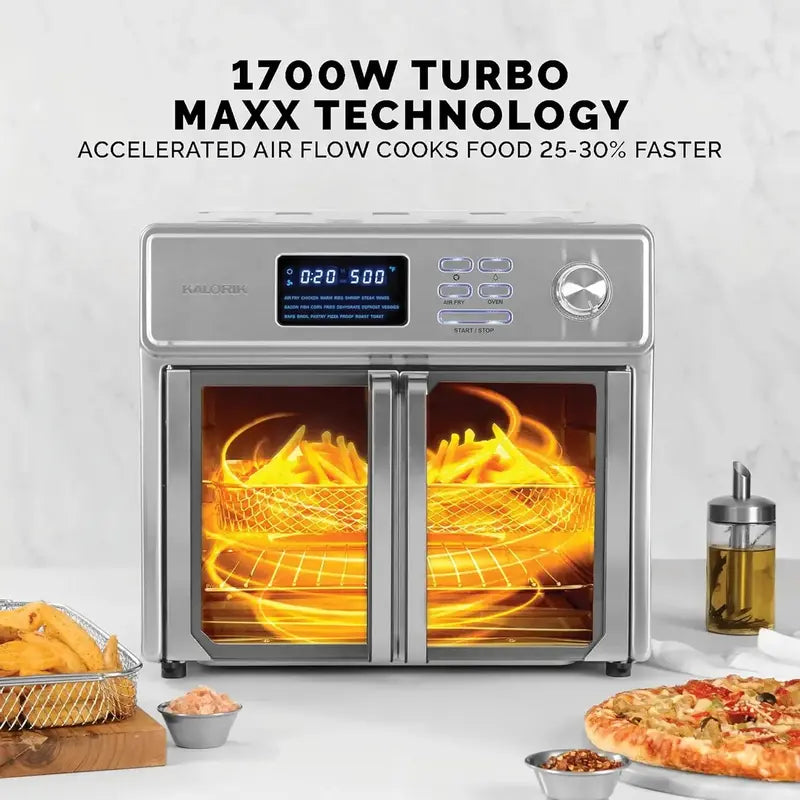 Kalorik MAXX® 26-Quart Digital Air Fryer Oven  10-in-1 Countertop Combo with 21 Presets, 500°F Max Temp, 9 Accessories & Recipe Book