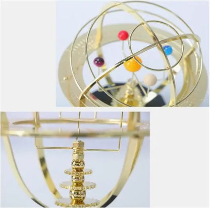 Celestia Grand Orrery  Hand-Assembled Brass Mechanical Solar System Model Featuring Five Orbiting Planets