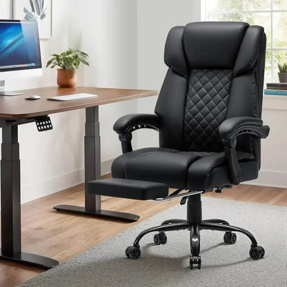 Reclining High-Back Office Chair  Built-In Heating and Full-Body Massage Functionality