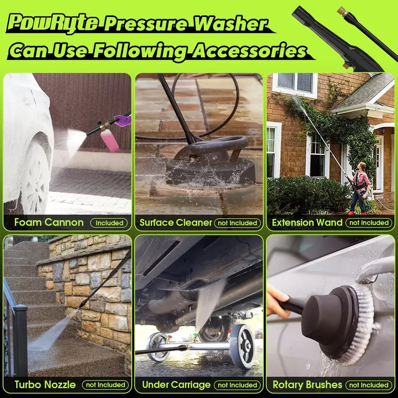 PowRyte 3500 PSI Electric Pressure Washer  2.4 GPM High-Performance Cleaning