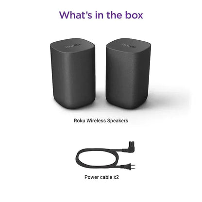 Roku Wireless Smart Speakers  2-Pack, 80-Watt Indoor Portable Audio System