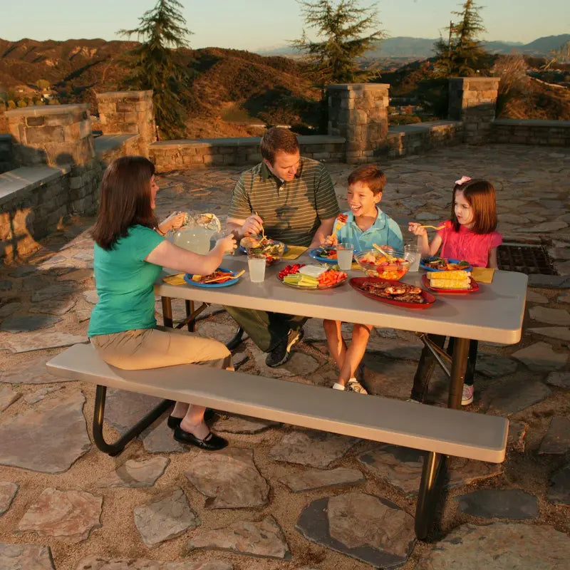 Lifetime 6-Foot Folding Picnic Table  Durable Putty-Colored Outdoor Table (Model 22119)