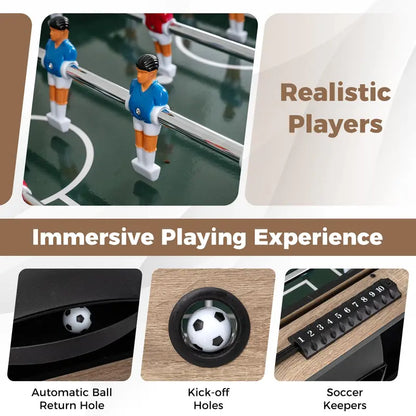 Rotating 2-in-1 Multi-Game Table Combining Foosball and Pool Play