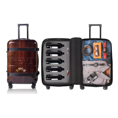 The Ten Wine Luggage  TSA-Approved, Anti-Theft Hard-Shell Spinner Suitcase for 10 Bottles