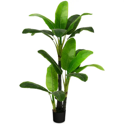 5-Foot Artificial Bird of Paradise Plant with Lifelike Tropical Foliage