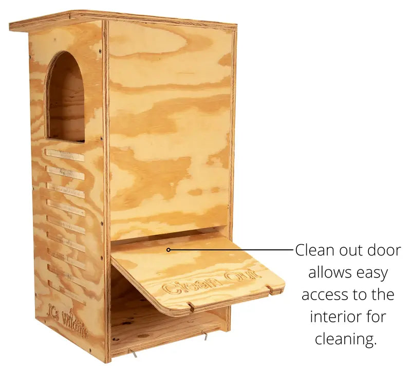 JCs Wildlife Barred Owl Nesting Box  USA-Made, Treated Plywood with Clean-Out Door & Mounting Kit