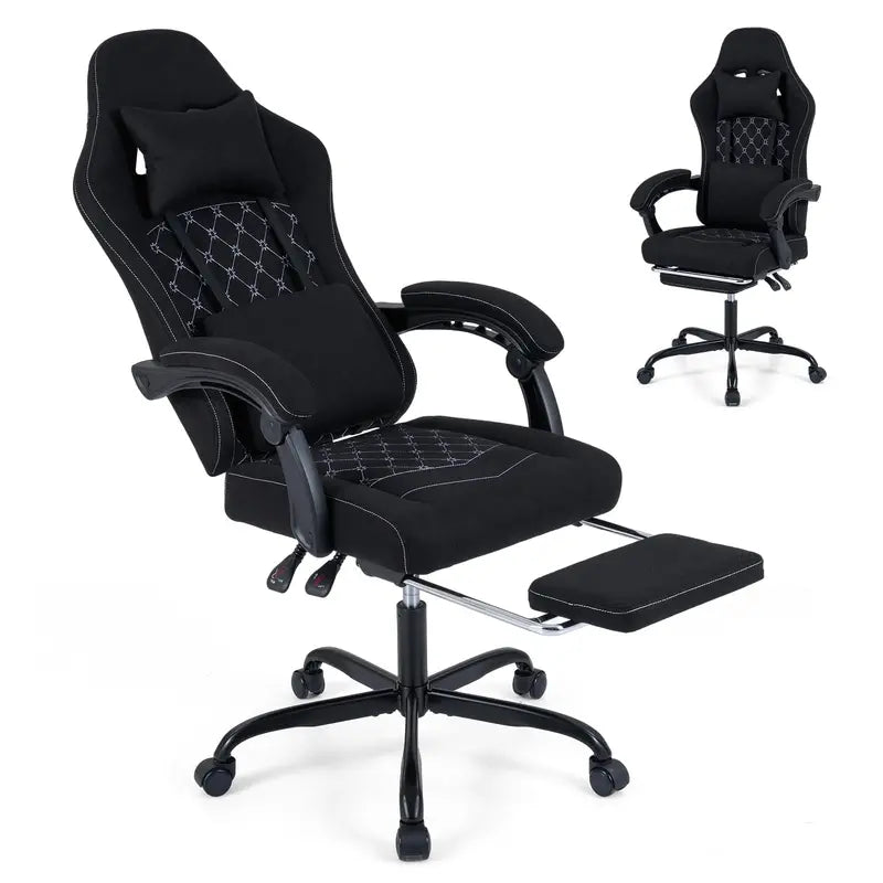 Ergonomic Gaming Chair with Adjustable Height, Lumbar Support, and Removable Headrest