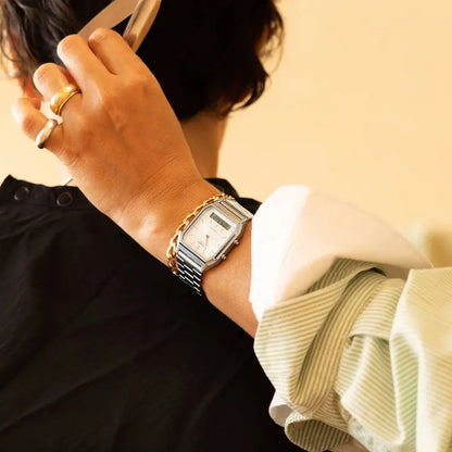 Casio AQ230 Silver Analog-Digital Watch