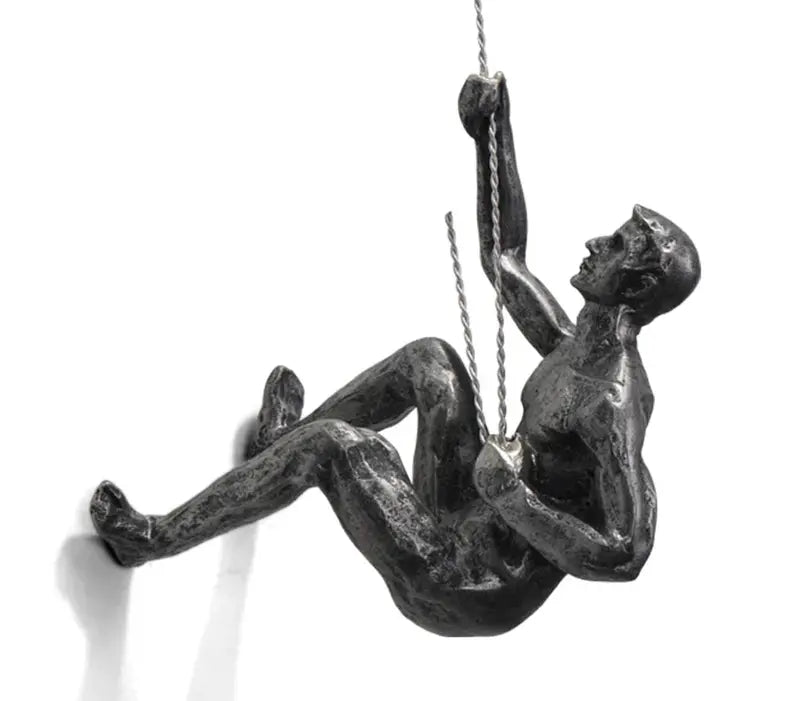 Contemporary Climbing Figure Wall Art  Minimalist Accent Piece