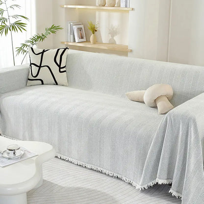 Decorative Sofa Throw Blanket  Patterned Design with Boho Tassel Trim