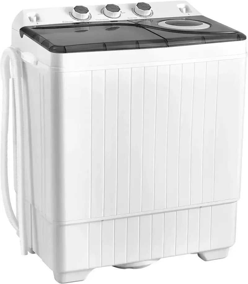 COSTWAY Dual-Tub Washing Machine  26 LB Total Capacity (18 LB Wash + 8 LB Spin) with Drain Pump