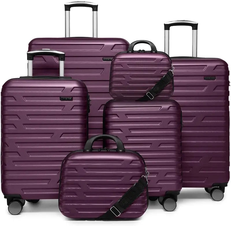 6-Piece Lightweight Expandable Hardshell Luggage Set  TSA-Approved Carry-On & Checked Suitcases with Spinner Wheels