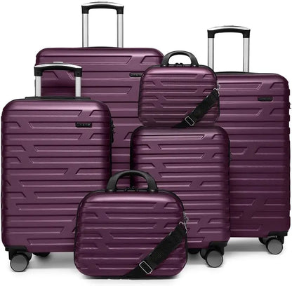6-Piece Lightweight Expandable Hardshell Luggage Set  TSA-Approved Carry-On & Checked Suitcases with Spinner Wheels