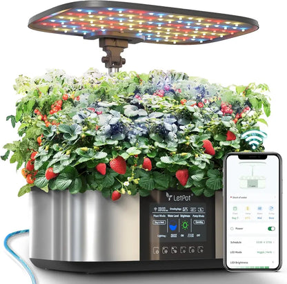 12-Pot Smart Hydroponic Garden  WiFi-Enabled Indoor Herb Kit with 24W LED, 5.5L Tank & Auto-Timer