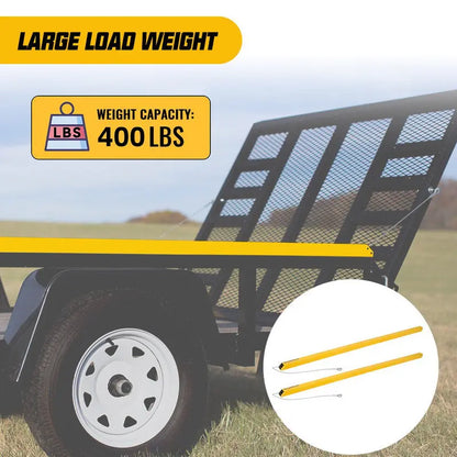 ECOTRIC Tailgate Lift Assist System  400 lb Steel Support, Yellow Finish, Utility Trailer Compatibility (Model LYAM-468)