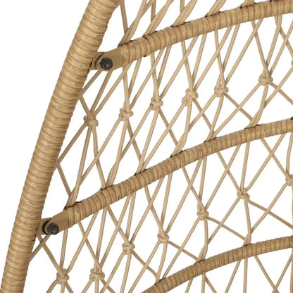 Coloma Foldable Hanging Chair with Wicker & Rope Design  Includes Freestanding Base