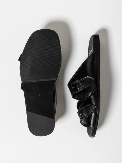 ALLY SANDAL POLISHED CALF BLACK