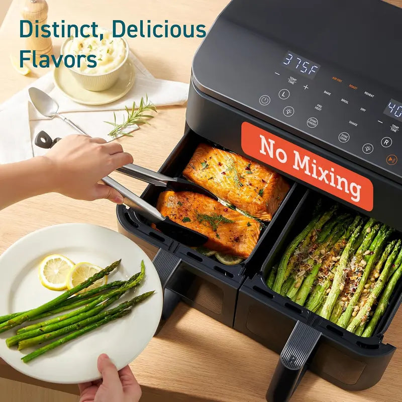 COSORI 9QT Dual-Basket Air Fryer  10-in-1 Smart Cooking for Balanced Family Meals
