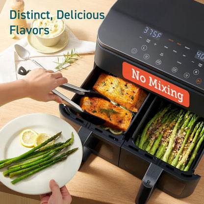 COSORI 9QT Dual-Basket Air Fryer  10-in-1 Smart Cooking for Balanced Family Meals