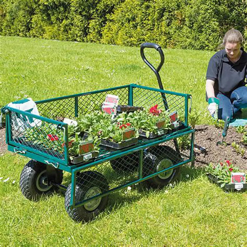 Heavy-Duty Outdoor Steel Utility Cart / Wagon