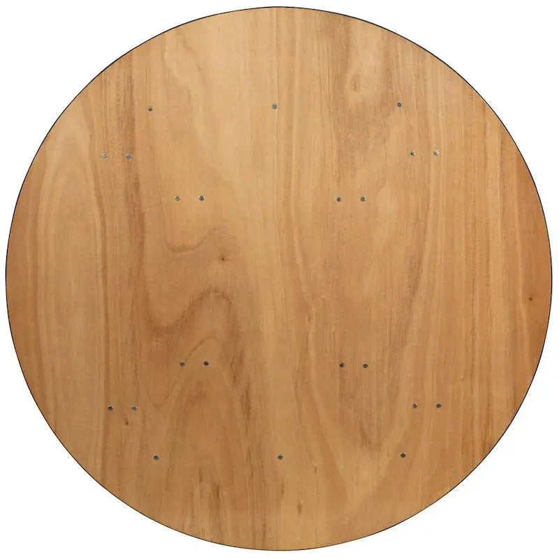 60-Inch Round Folding Banquet Table — Solid Wood Top with Smooth Finish