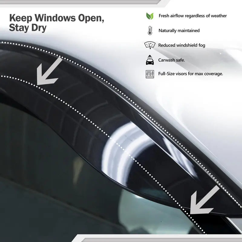 JSP Window Vent Visor For Dodge Dart 2013-2016 Tape-On Rain Guard Deflector