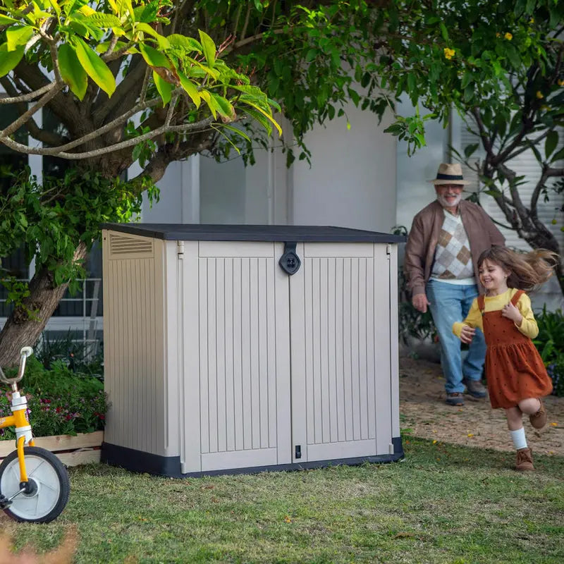 Keter Store-It-Out Midi Shed  30-Cubic-Foot Beige Resin Storage Unit Built for Year-Round Outdoor Use