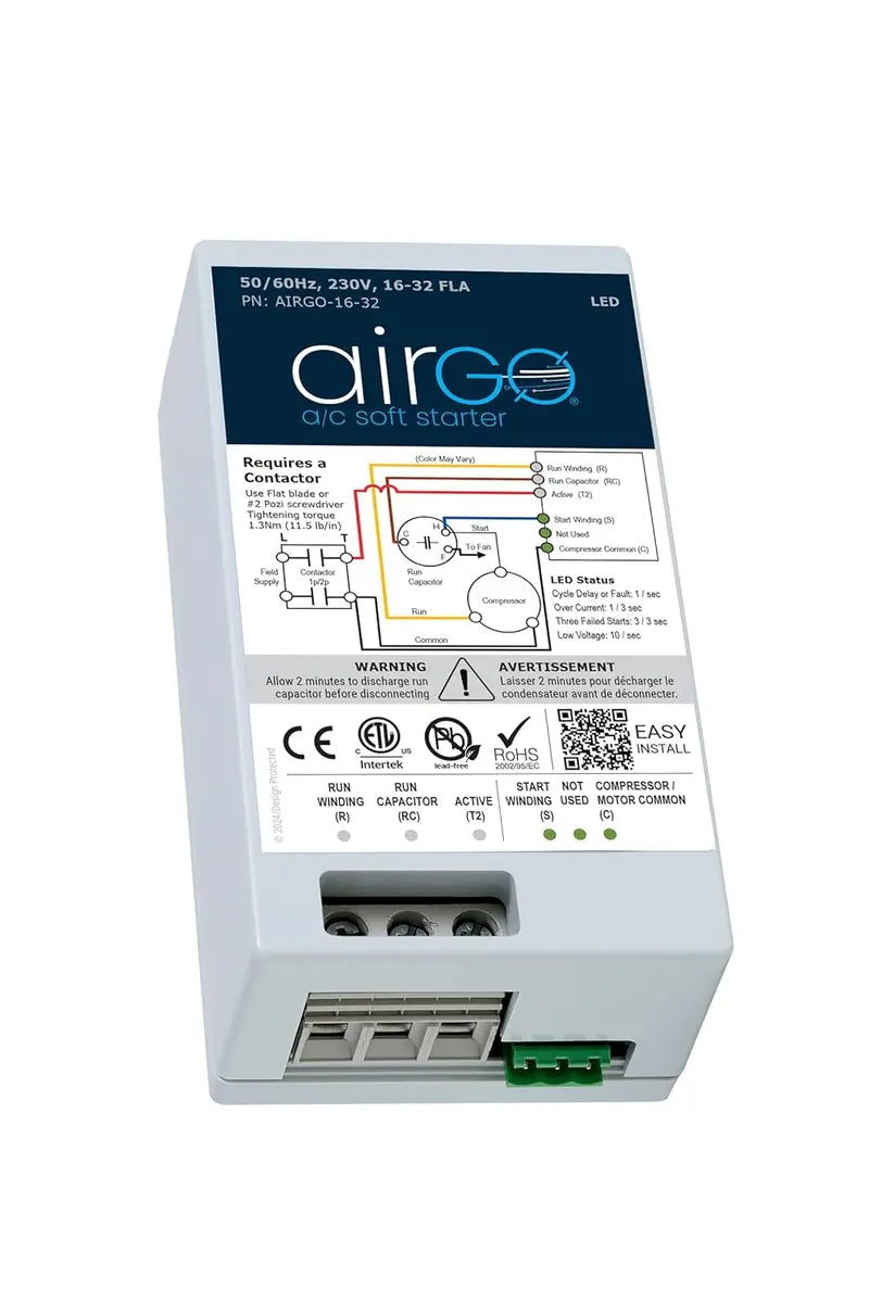 AIRGO 16-32A Soft Start Module for AC Units  Easy Install, Reverse Motor Protection, Compact Design