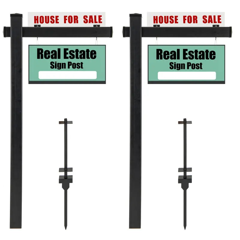 Heavy-Duty Vinyl Real Estate Sign Post  4″×4″×72″ Realtor Stake with Flat Cap for Yard Signs
