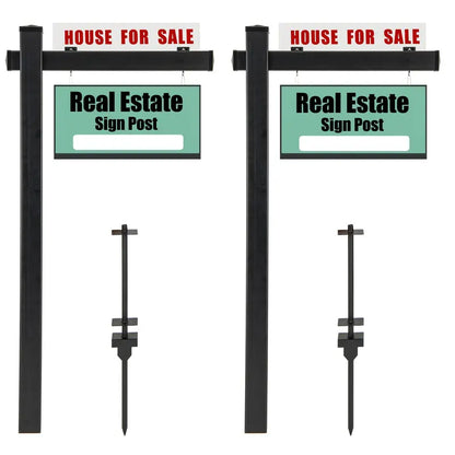 Heavy-Duty Vinyl Real Estate Sign Post  4″×4″×72″ Realtor Stake with Flat Cap for Yard Signs