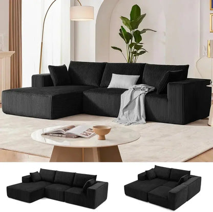 108-Inch Modern Cloud Sectional Sofa  Deep-Seated L-Shaped Design with Plush Upholstery