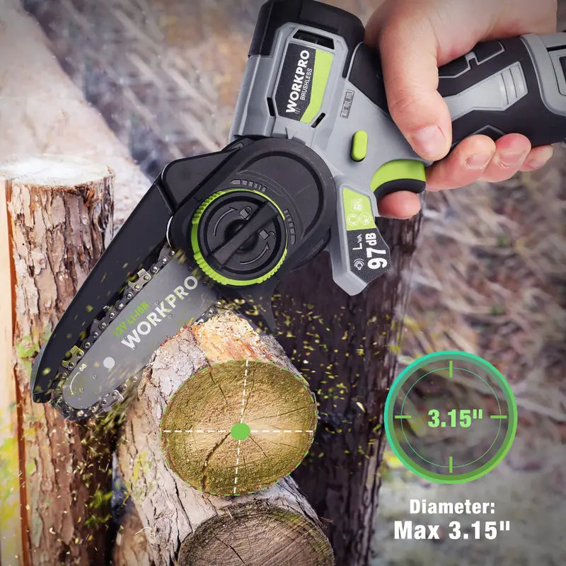 WORKPRO 3-in-1 Cordless Power Tool Kit  Detail Belt Sander, Mini Chainsaw & Electric Blower