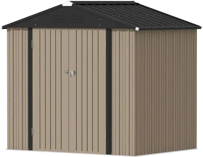 Devoko Lockable Steel Garden Shed  Corrosion-Resistant Outdoor Storage House for Tools and Equipment