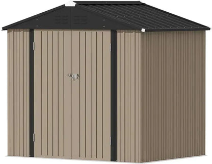 Devoko Lockable Steel Garden Shed  Corrosion-Resistant Outdoor Storage House for Tools and Equipment