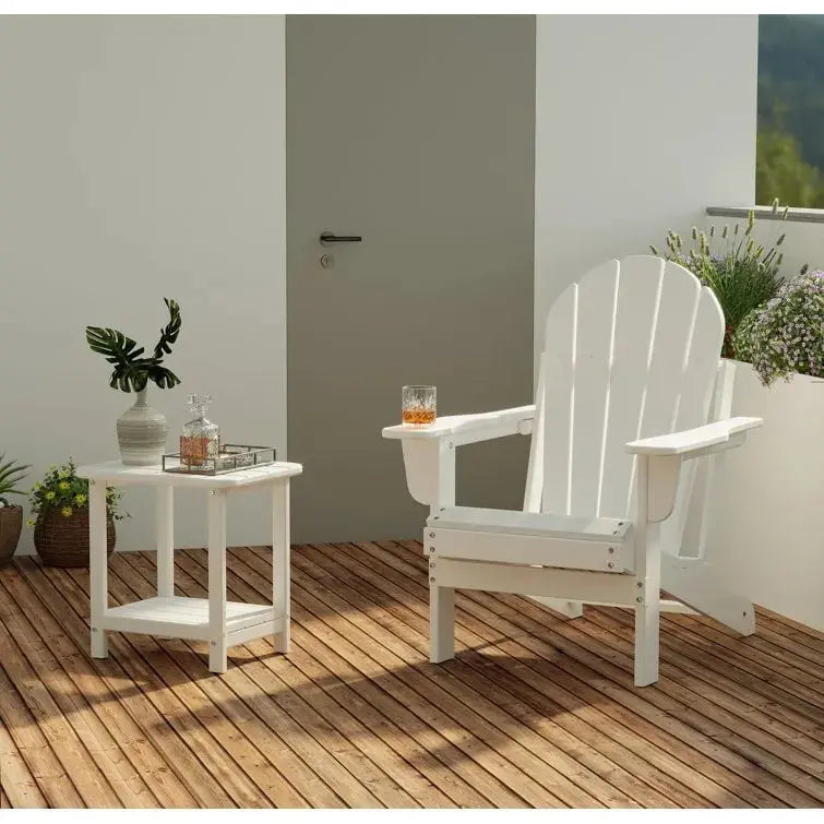 All-Terrain Folding Adirondack Patio Chair with Integrated Cup Holder  Outdoor Leisure Seat
