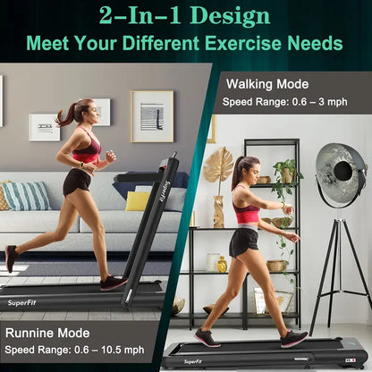 Dual-Function Folding Treadmill  4.75HP Under-Desk Model with App Compatibility
