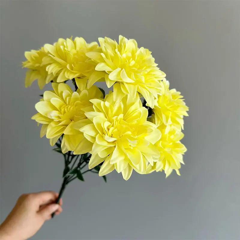 Dahlia-Inspired Silk Bouquet  Mixed Rose and Peony Arrangement for Desktop & Interior Styling