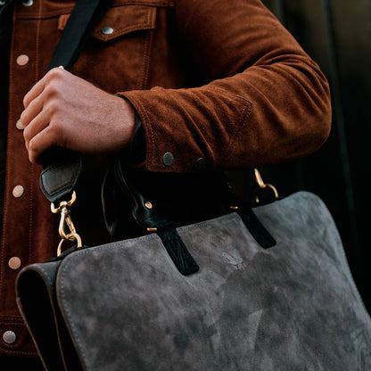 Suede Trifold - Storm Grey