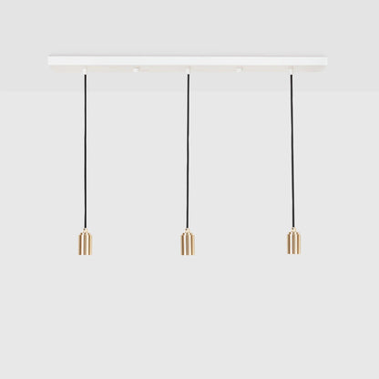 Linear Triple Pendant in Brass