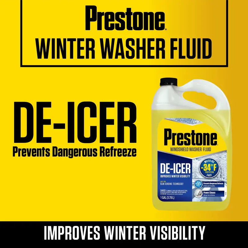 Prestone Windshield Washer Fluid & De-Icer, -34°F Protection, 1 Gallon