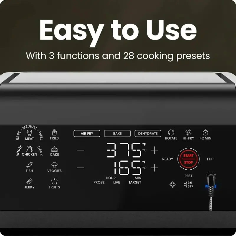 CHEFMAN ExacTemp 12-Quart Smart Air Fryer  Built-In Precision Cooking Thermometer