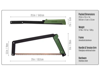 AGAWA BOREAL21 21-Inch Folding Bow Saw for Camping and Woodcutting