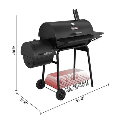 Royal Gourmet 30-Inch Charcoal Grill and Offset Smoker Combo  Dual-Function BBQ Cooking Station