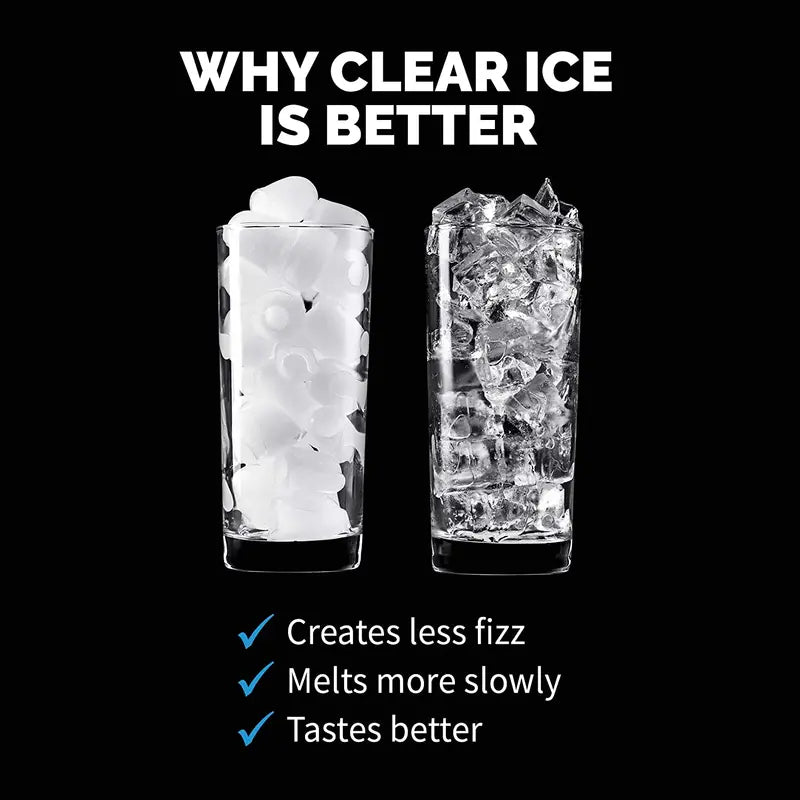 NewAir Portable Clear Ice Maker (40 lbs/24 hrs) in Stainless Steel