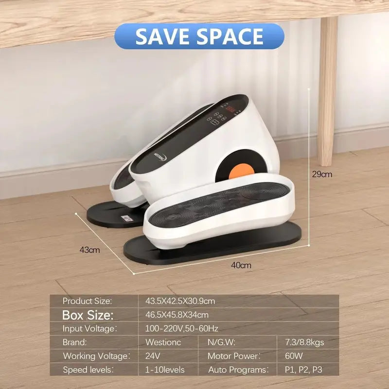 HJDFGSS Electric & Manual Under Desk Elliptical Exerciser with Auto/Manual Modes, Intelligent Control Panel, Quiet Operation, Non-Slip Pedals