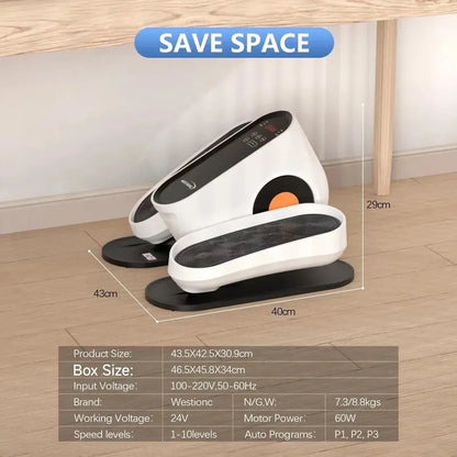 HJDFGSS Electric & Manual Under Desk Elliptical Exerciser with Auto/Manual Modes, Intelligent Control Panel, Quiet Operation, Non-Slip Pedals