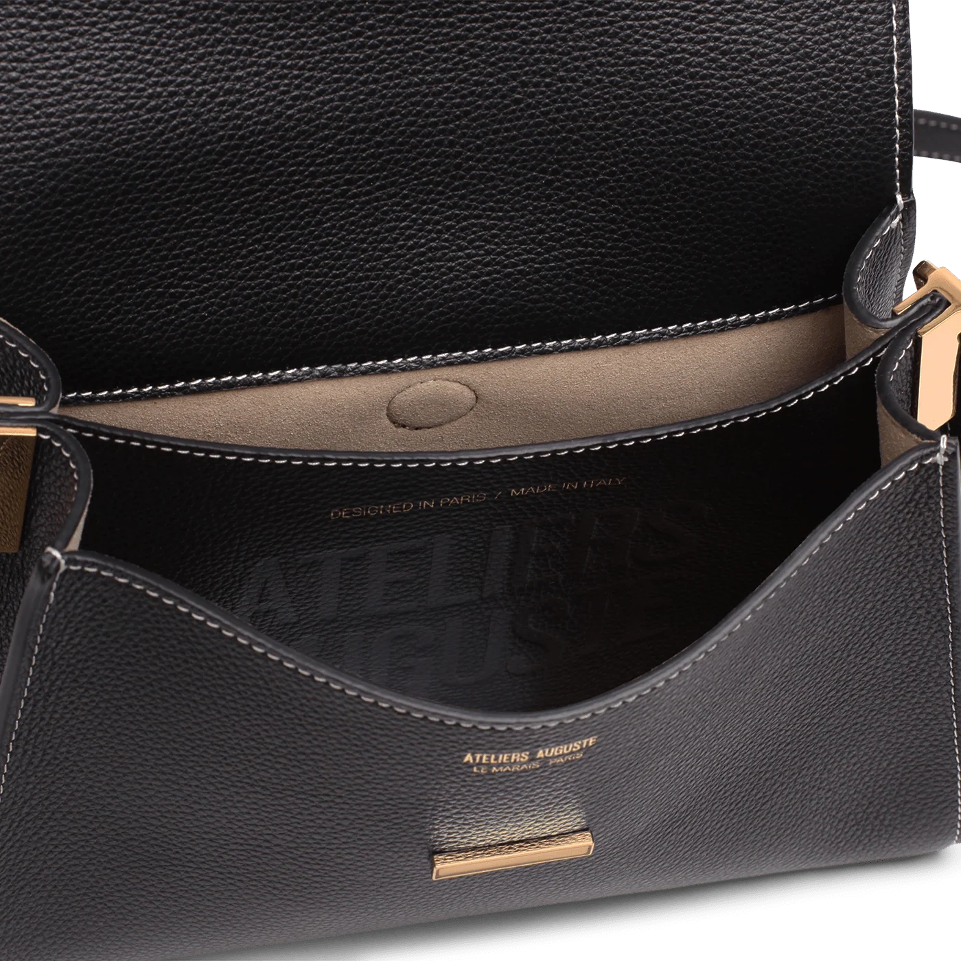 Mini Amelot  - Cuir Grainé Noir