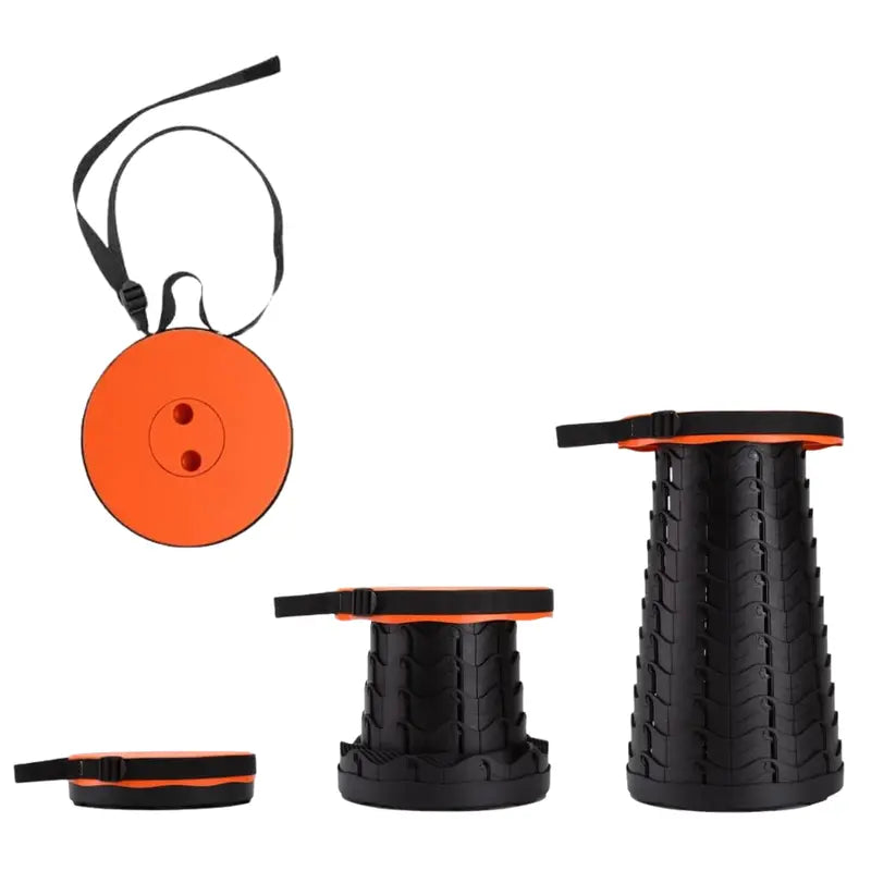 Height-Adjustable Collapsible Stool for Camping, Fishing, or Tailgating