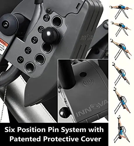 HEALTH AND FITNESS ITX9600 Inversion Table  Heavy-Duty Steel Frame with Adjustable Ankle Holders
